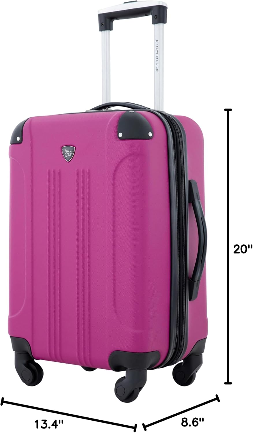 Travelers Club Hardside Carry-On Suitcase – 1-Piece (22" Carry-On), Fuchsia – Fuchsia / 1-Piece (22" Carry-On) – product detail
