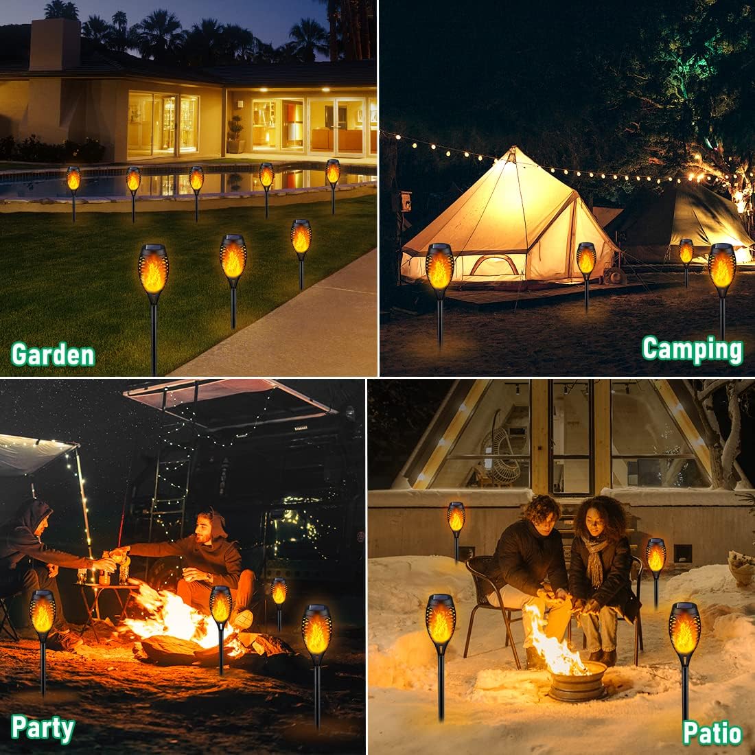 IkeeRuic Solar Flickering-Flame Torch Lights – 6Pack, Orange – 6Pack / Orange – product detail