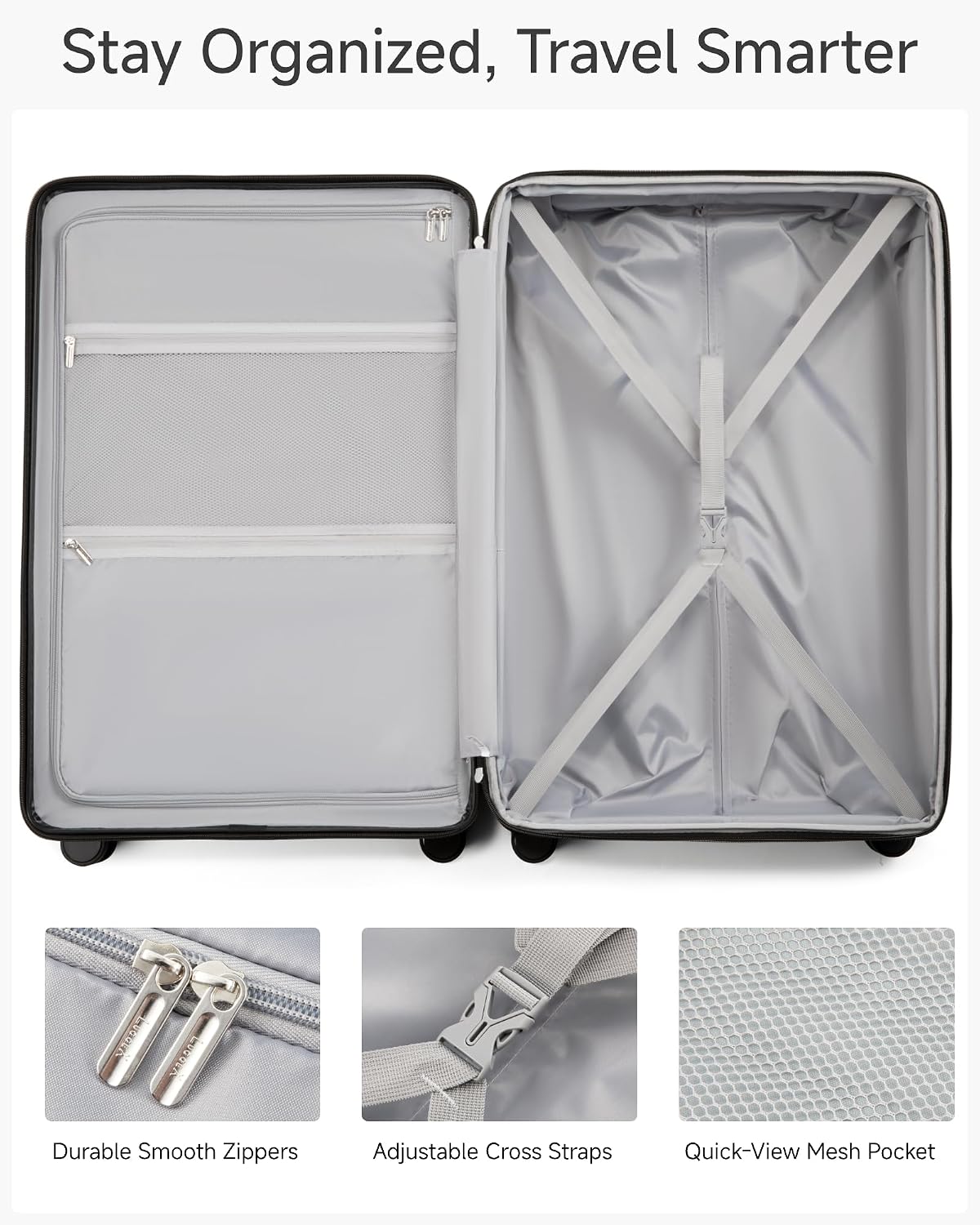 LUGGEX Suitcase – Checked-Large 28-Inch, Navy – Navy / Checked-Large 28-Inch – product detail