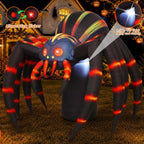 COMIN 7-Foot Halloween Striped Spider Inflatable – Orange – product detail
