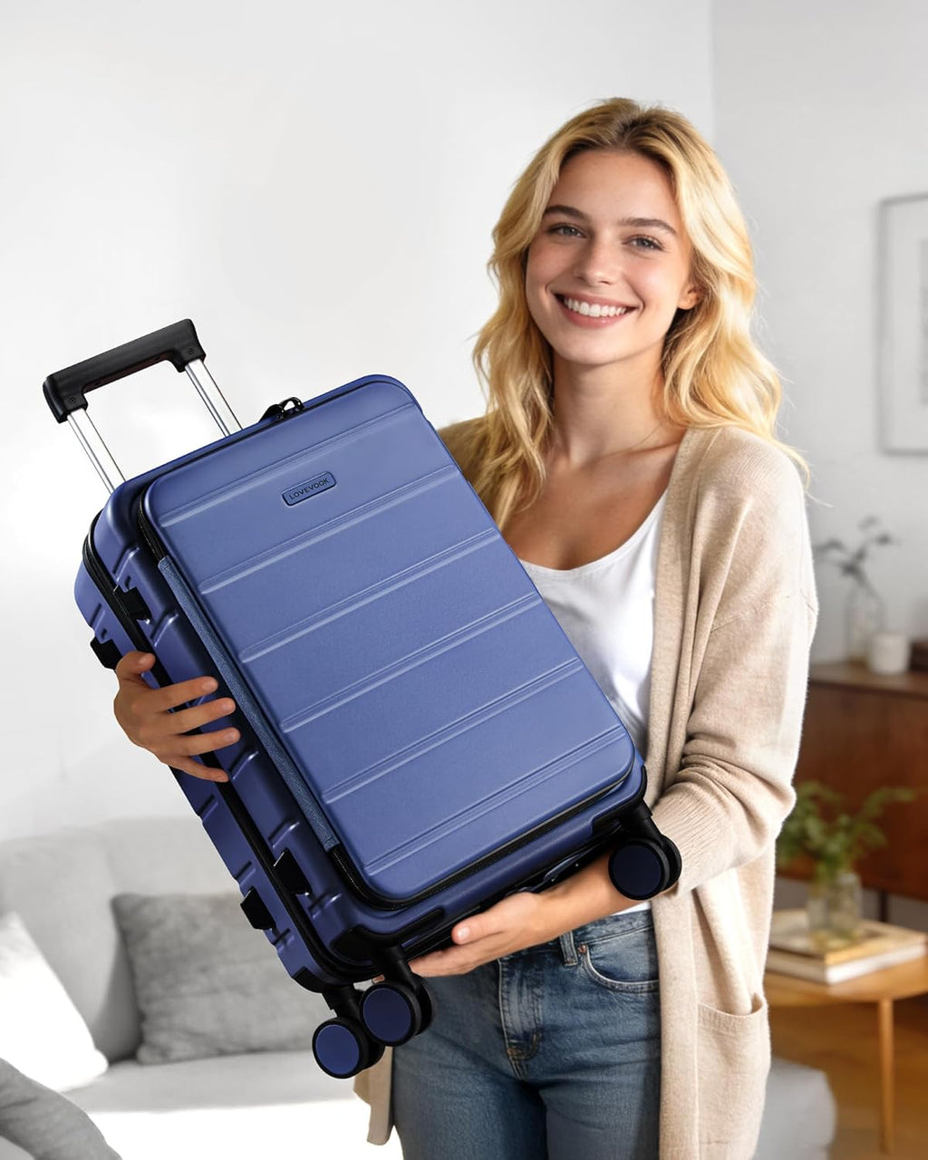 LOVEVOOK VYUB5188LK30M-T2 Hardside Carry-On Suitcase – 20 inch, Blue – Blue / 20 inch – product detail