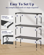 Kitsure Three-Tier Shoe Rack, Black, 27.5 in