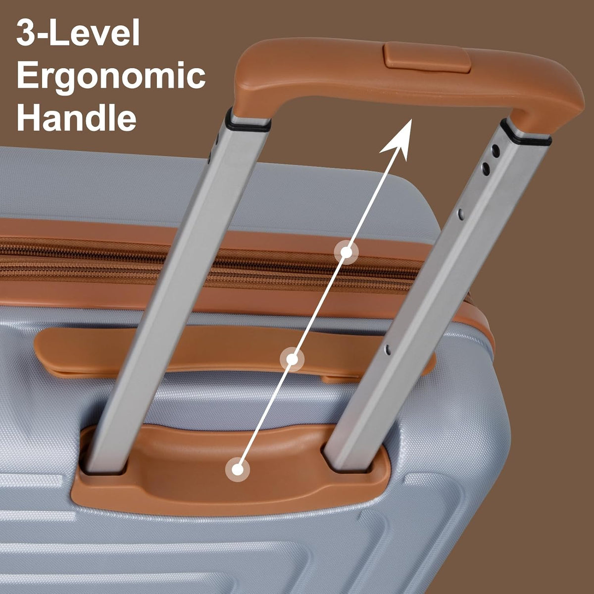 Romswi LGC-3208N2 Hardside Luggage Set – 20+24+28, Silver – Silver / 20+24+28 – product detail