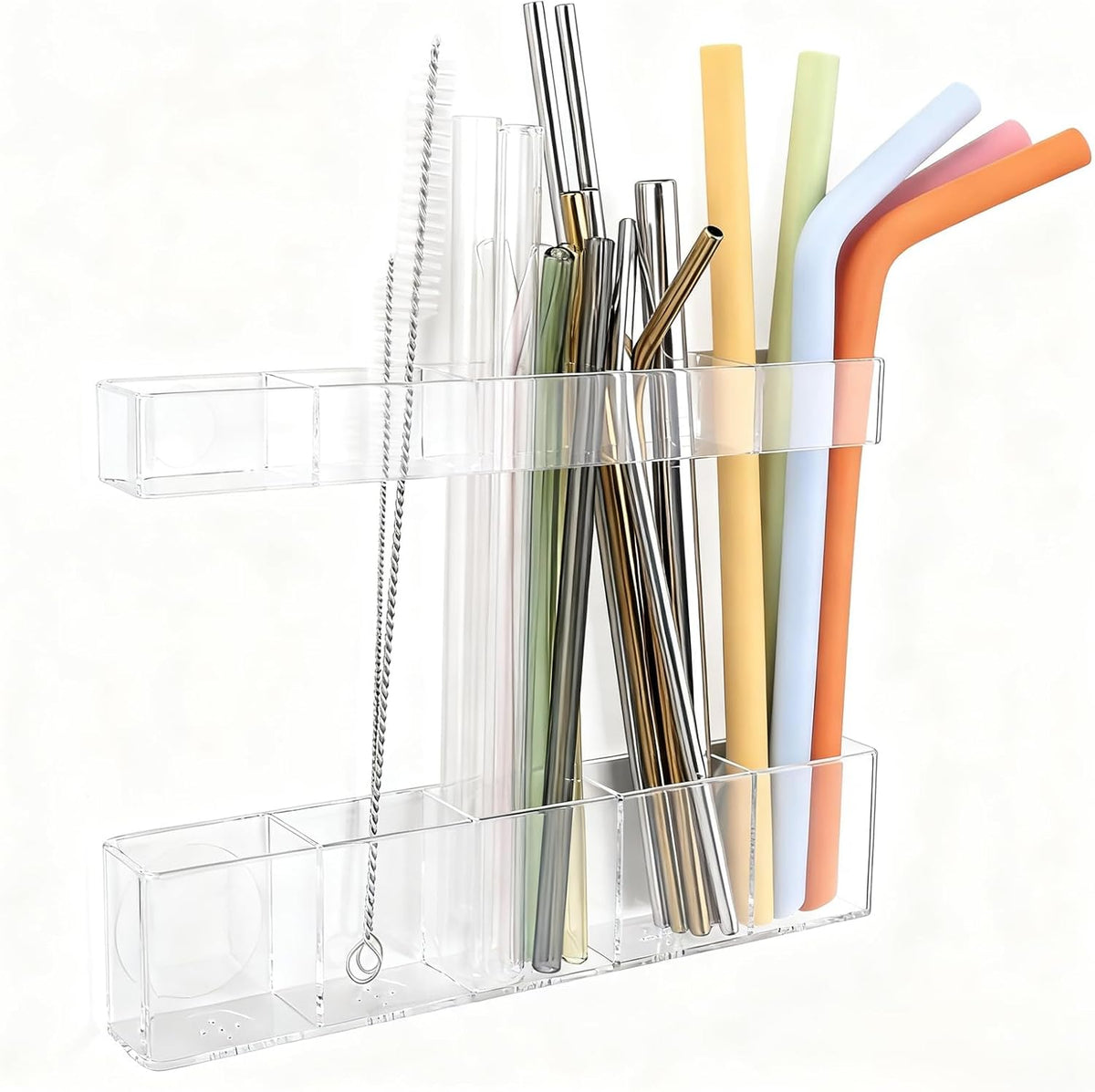 Colormz Clear Acrylic Cabinet-Door Straw Organizer