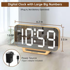 Peakeep Mirror Digital Alarm Clock, Gold