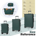 Eeeza WZQHK-FT Hardside Luggage Set – 5 Piece Sets (20/24/28/DB/TB), DarkGreen – DarkGreen / 5 Piece Sets (20/24/28/DB/TB) – product detail