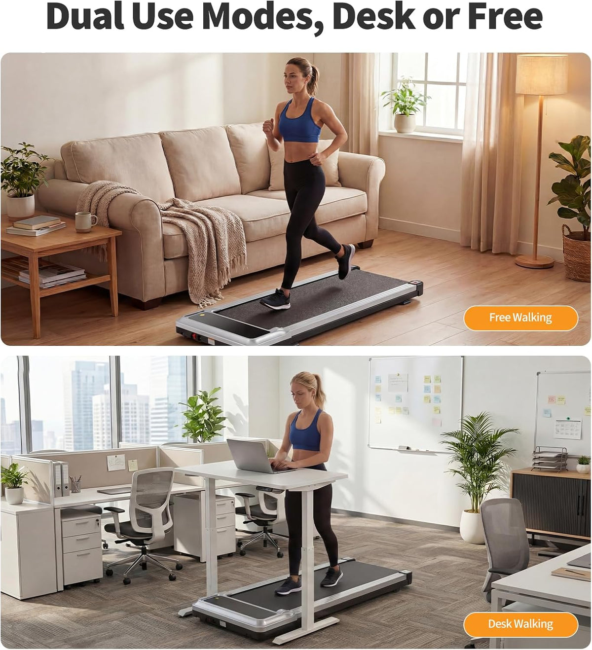 KMFurnila PBJ-P01-V2 Under-Desk Walking Treadmill – Steel Silver – product detail