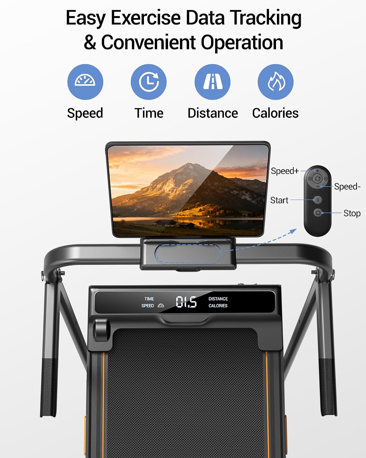 CURSOR FITNESS X5F Folding Walking Treadmill with Handles