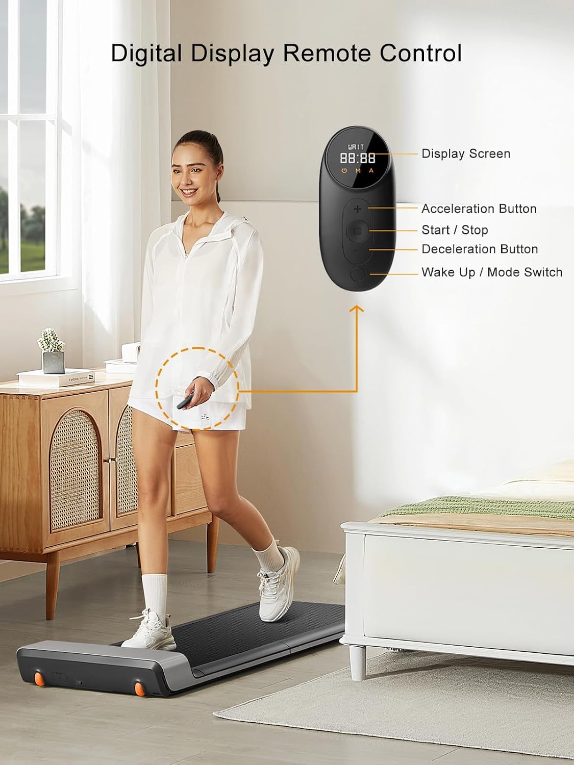 WALKINGPAD WPP1F Under-Desk Walking Treadmill – light gray – product detail