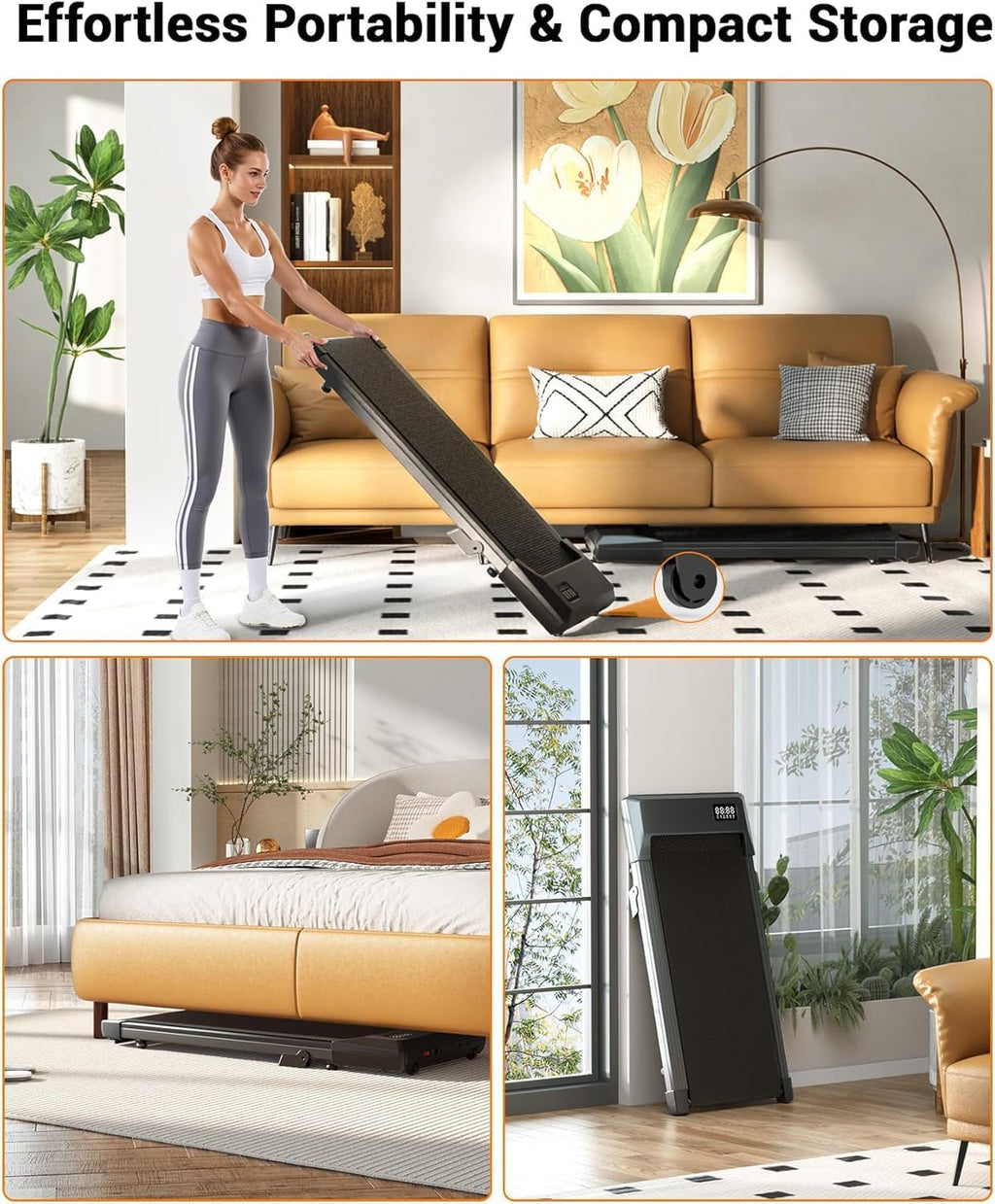 MJWW Under-Desk Walking Treadmill – Deep Black – product detail