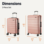Amazon Basics LN20164-20-24-28-RG Hardside Luggage Set – 2-Piece Set, Rose Gold – Rose Gold / 2-Piece Set – product detail