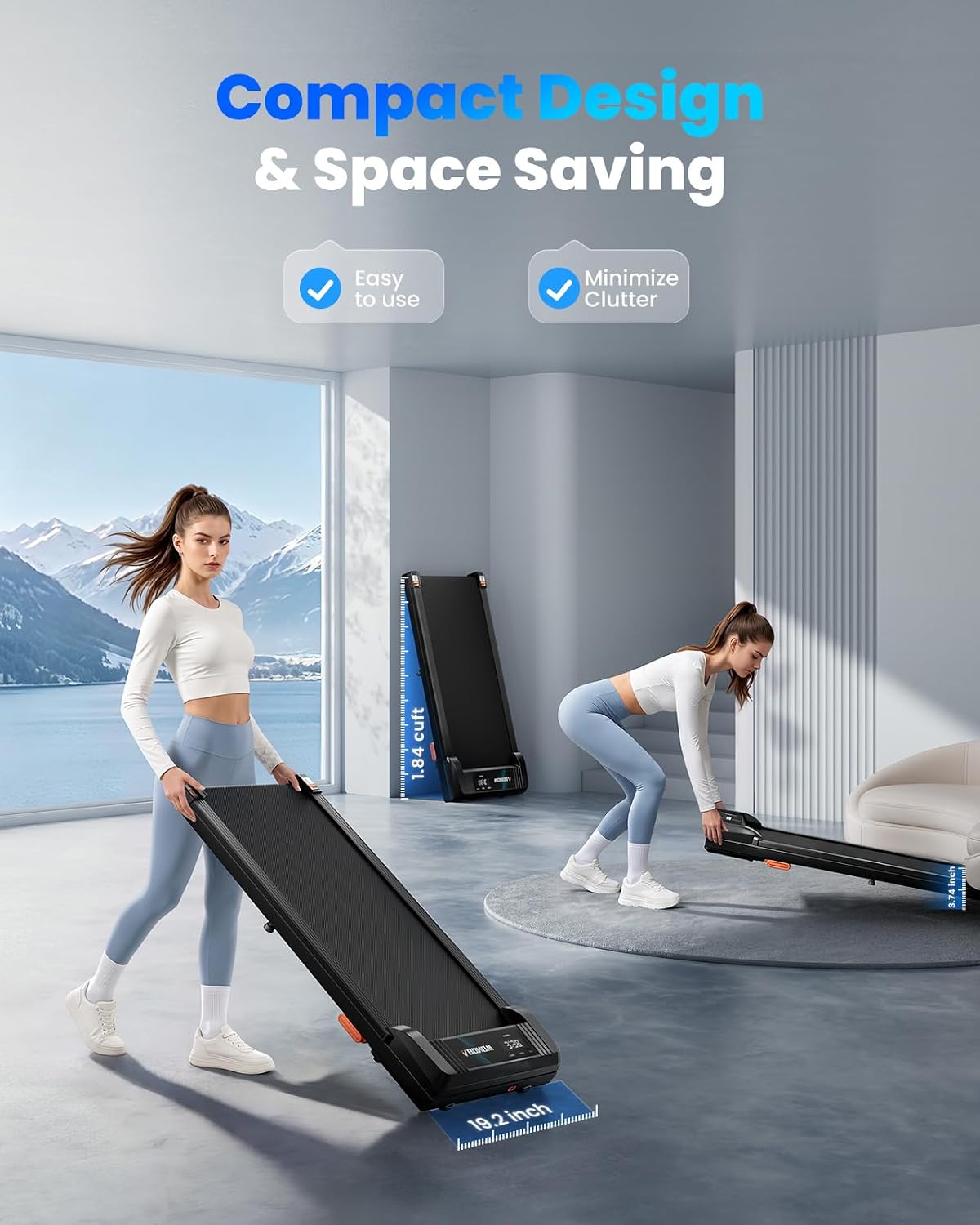 Abonow Under-Desk Walking Treadmill – Black – product detail
