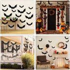 HaWeier 18-Piece Hanging Halloween Bat Set – Black – product detail