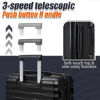 Cosbarn Hardside Luggage Set – ABS 5 Piece Sets (20/24/28/DB/TB), Black – product detail