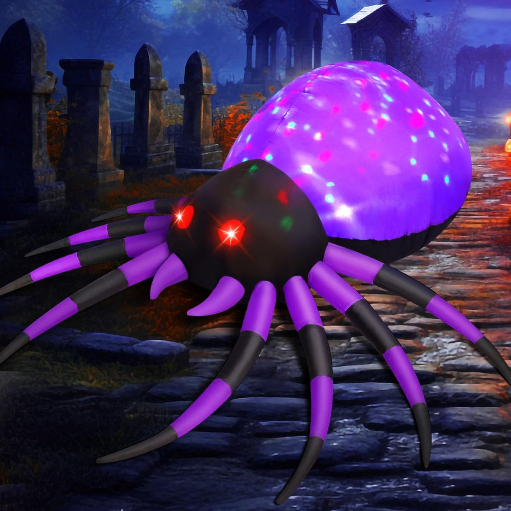 GOOSH 69087 5-Foot Halloween Spider Inflatable – 5 FT Purple – product detail