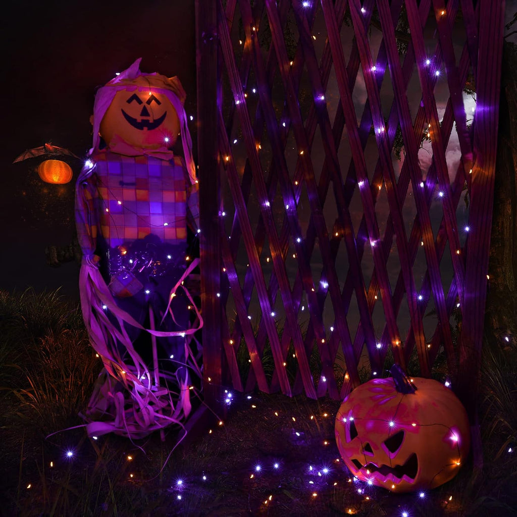 Joomer 2-Pack 240-LED Halloween Solar String Lights – 2*120LED, Orange+Purple – Orange+Purple / 2*120LED – product detail