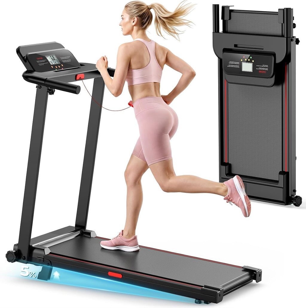 Vyrqenoxi J20BC Under-Desk Walking Treadmill – Black-red