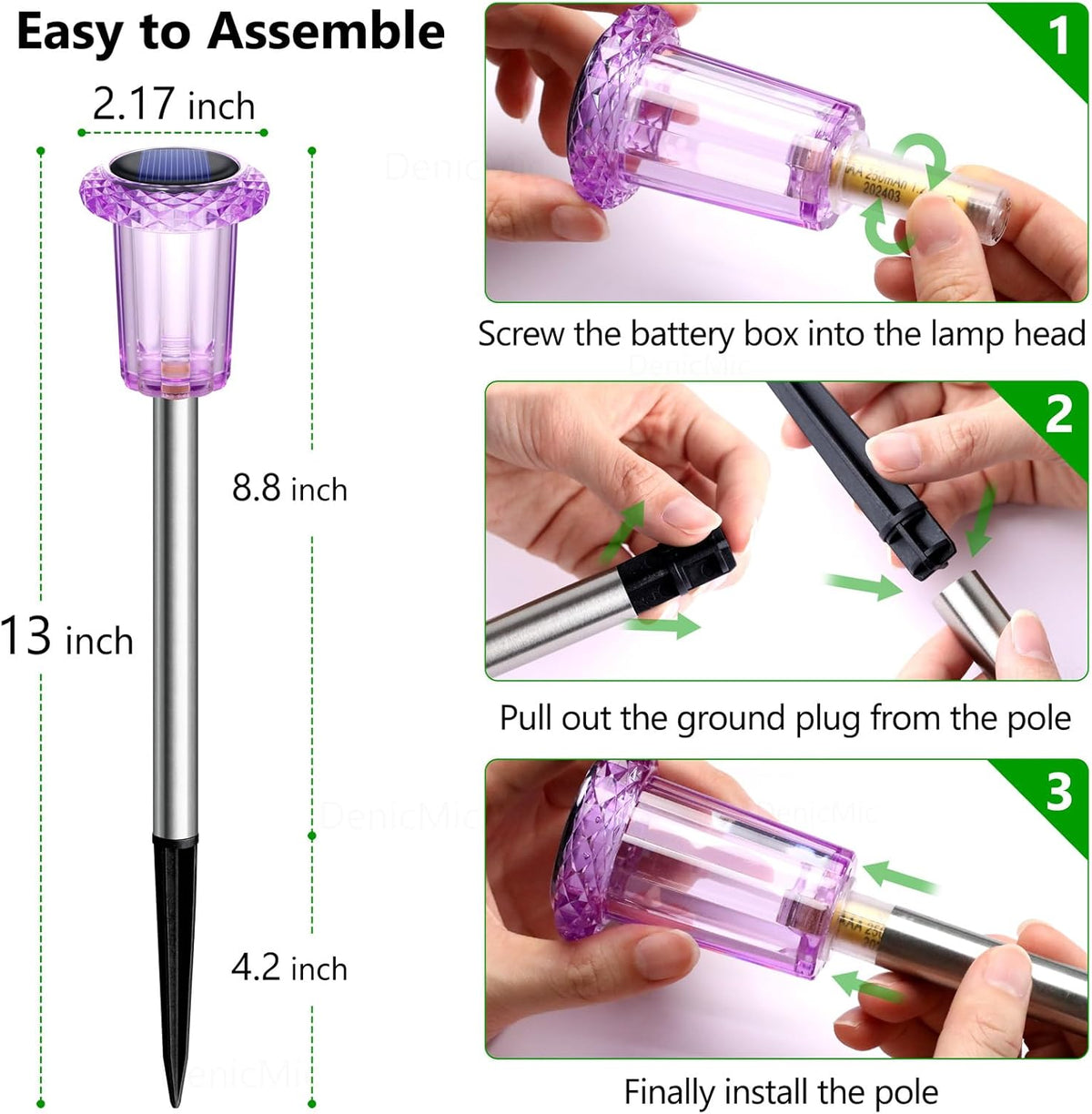 DenicMic CL-XDC Halloween Solar Lights – Purple 10Pack – product detail
