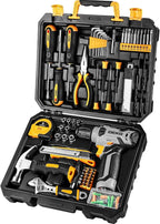 DEKOPRO 126-Piece Cordless Drill and Hand Tool Set