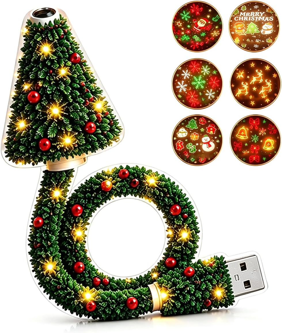 Christmas Tree Ceiling Projector Night Light, Plug and Play HD Christmas Projector · 1