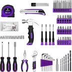 DEKOPRO 126-Piece Cordless Drill and Hand Tool Set – Purple – product detail