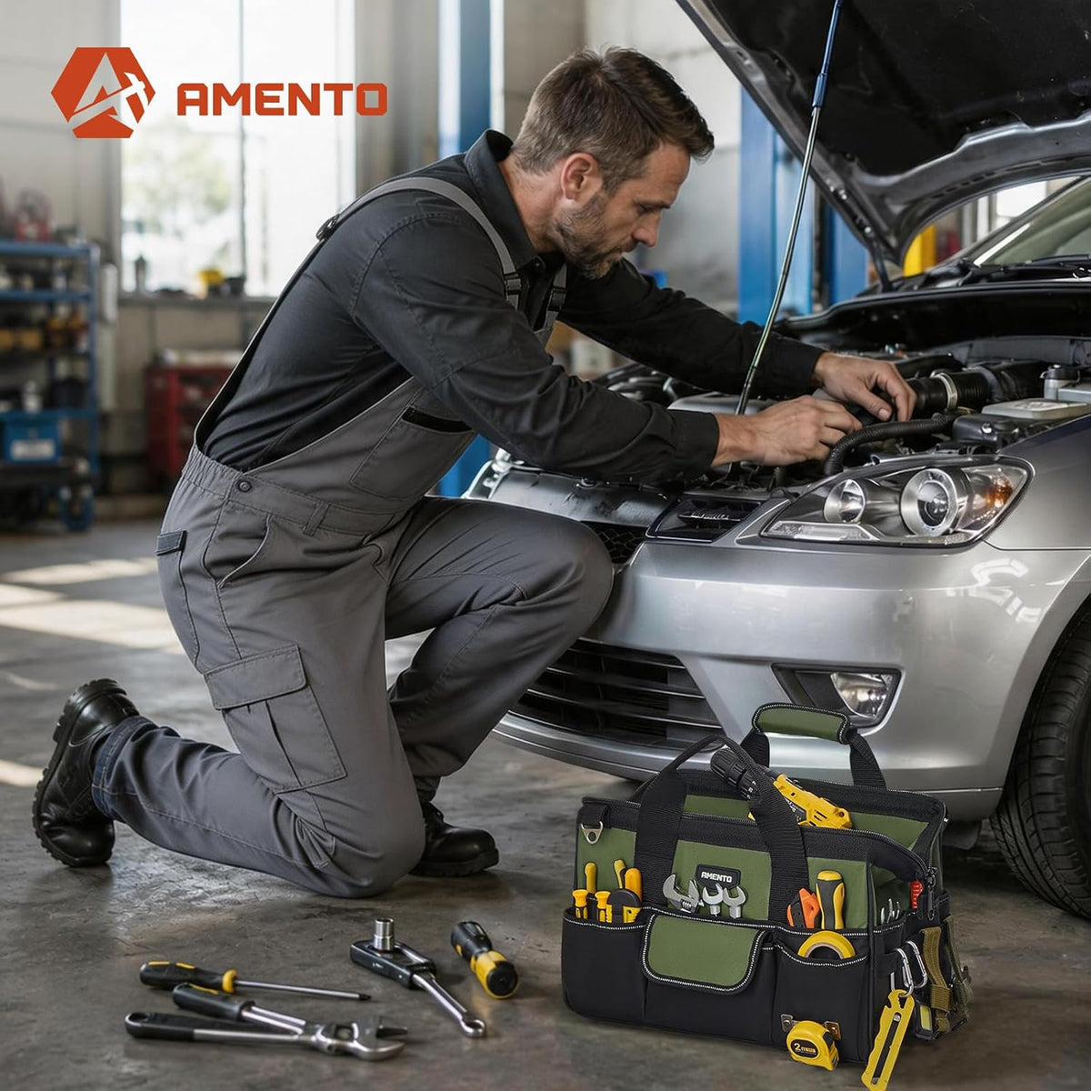 Amento 22-Pocket Oxford Tool Bag, 16 or 18 Inch