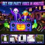 zukakii QM-WS-032 8-Foot Halloween Skeleton & Pumpkin & Ghost Inflatable – Purple – product detail