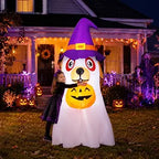 GOOSH 69431 6.2-Foot Halloween Dog & Ghost & Pumpkin Inflatable – White