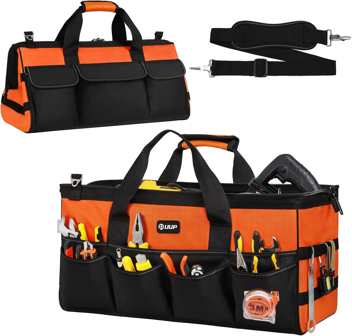 UUP 16-Pocket Tool Bag, 15.5, 18 & 20 Inch, Green or Orange