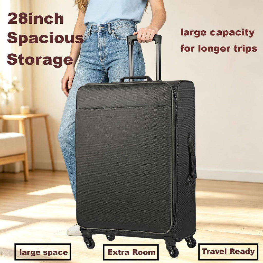 LeapVerse 28INCH-BLACK Suitcase – 28INCH, Black – product detail