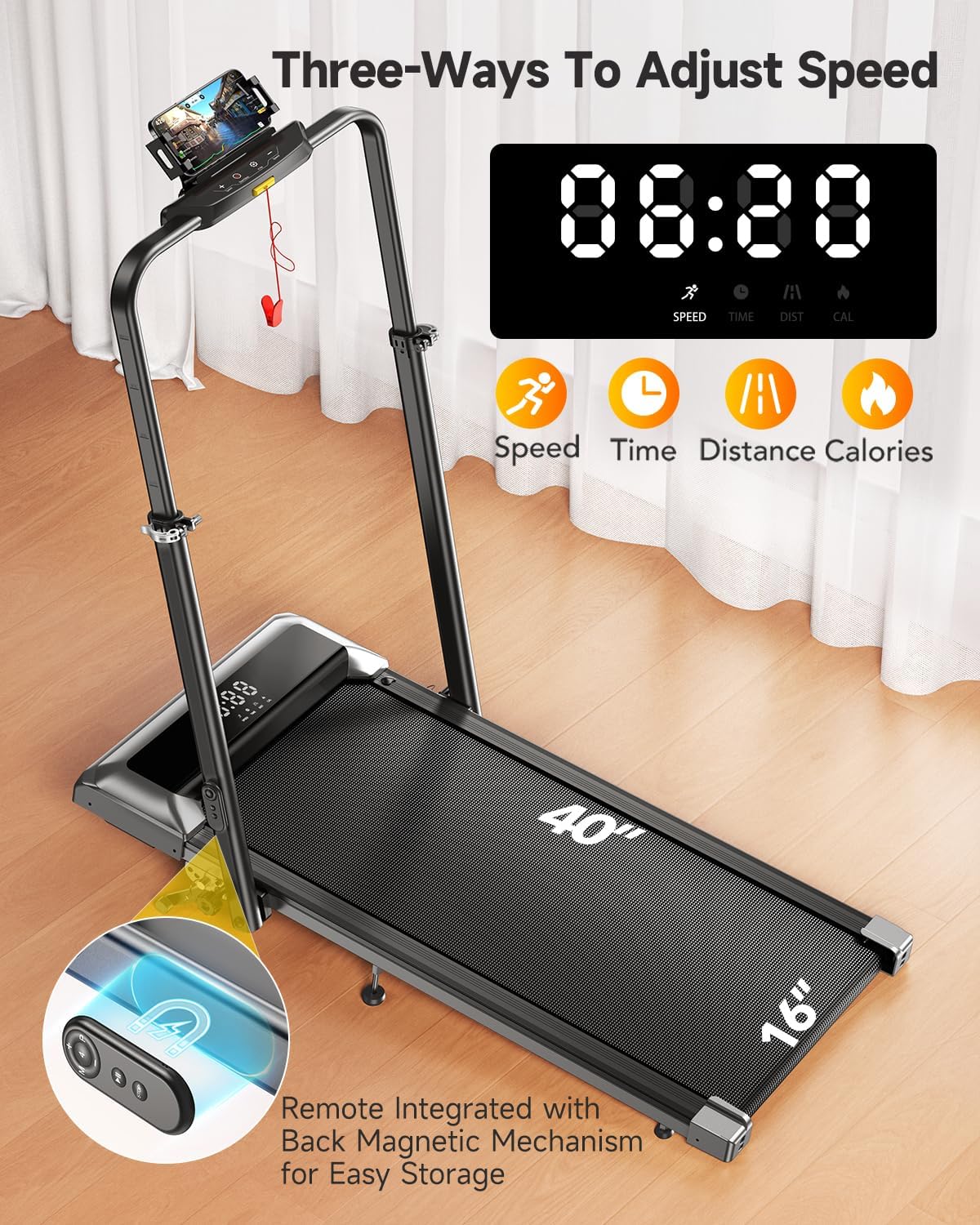 TOPUTURE Under-Desk Walking Treadmill – Black – product detail