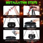 MEADIN M917 Halloween Cauldron, Tripod & Skeleton Display with Mist Maker – 52 inches, Black – Black / 52 inches – product detail