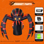 COMIN 7-Foot Halloween Striped Spider Inflatable – Orange – product detail