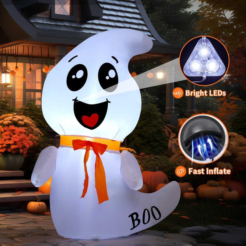 GOOSH 4-Foot Halloween Ghost Inflatable – White – product detail