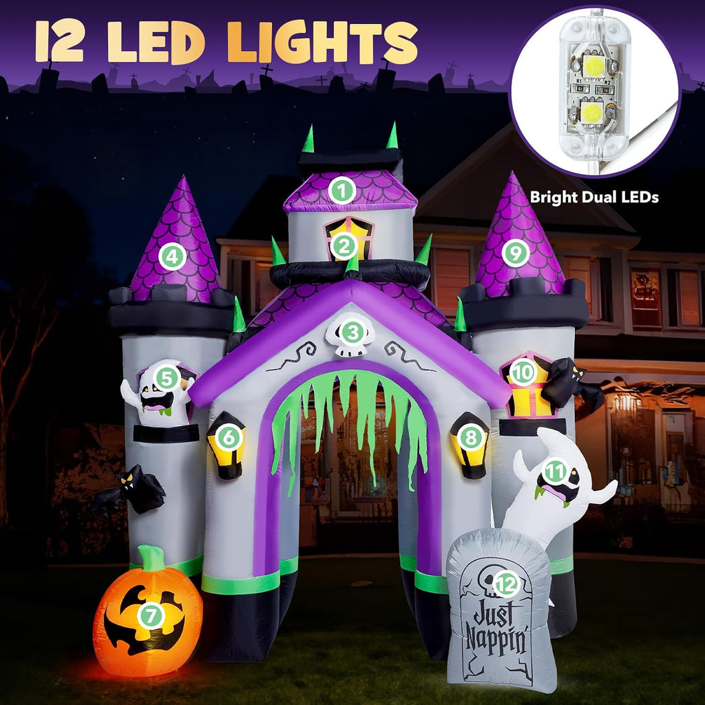 ZPISF Halloween Castle 12 ft 12-Foot Halloween Castle Archway Inflatable – Multicolor – product detail