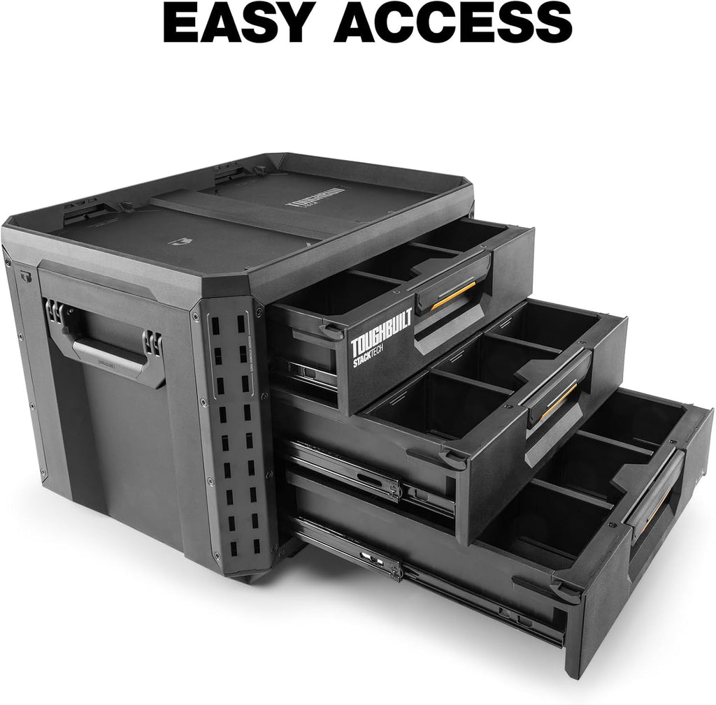 ToughBuilt TB-B1-D-70-3 StackTech XL 3-Drawer Tool Box – 3 Drawer, Black – 3 Drawer / Black – product detail