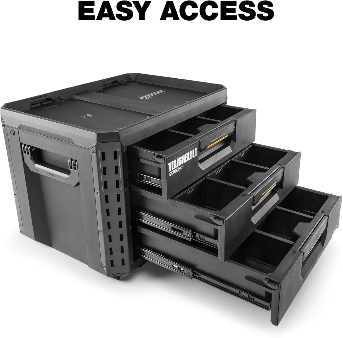ToughBuilt TB-B1-D-70-3 StackTech XL 3-Drawer Tool Box – 3 Drawer, Black – 3 Drawer / Black – product detail