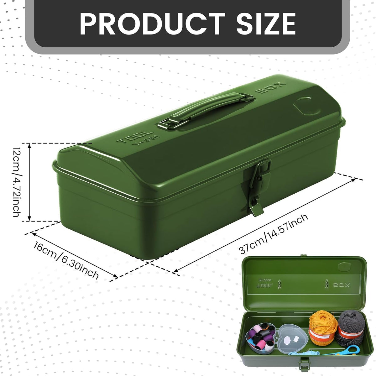 NEMTMCUA 15-Inch Metal Tool Box – green – product detail