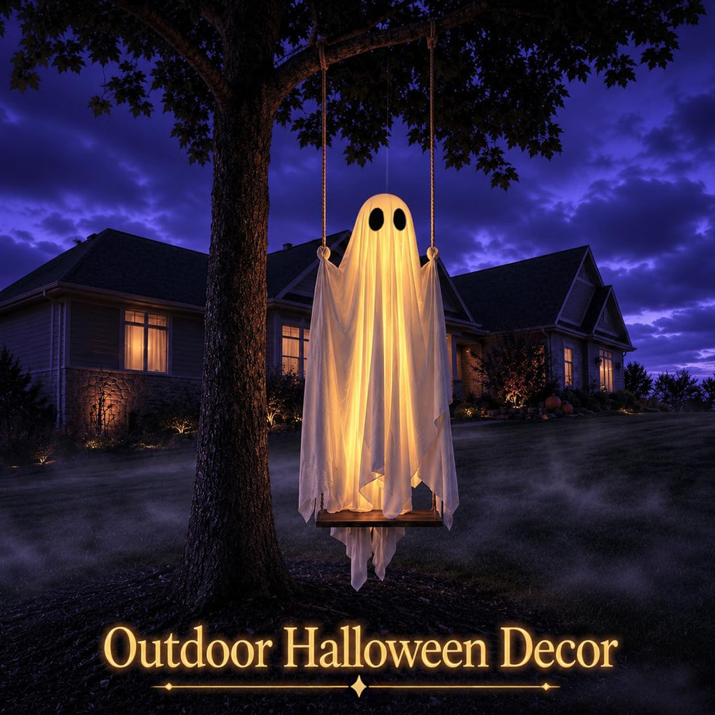 HAPPYCLUB 20260425001 5-Foot Lighted Halloween Swinging Ghost – Swing Ghost – product detail