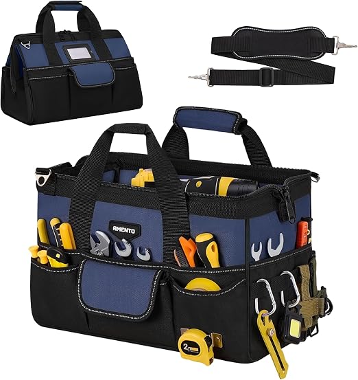 Amento AM-08367425 22-Pocket Oxford Tool Bag – 16 Inch, Blue
