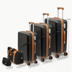 Cosbarn LS28ABS-BK Luggage Set – 5 Piece Sets (20/24/28/DB/TB), Black – product detail