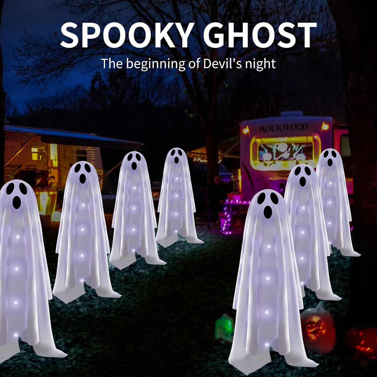 Betrihyes BTBGCW01 6-Pack Solar Halloween Ghost Path Lights – Cold White – product detail