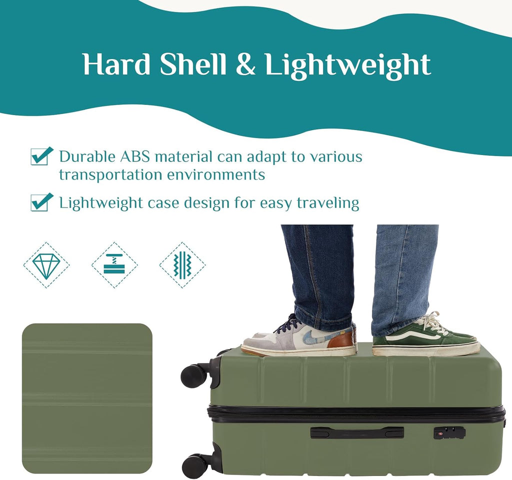 OLIXIS OLXLX-20IN Hardside Carry-On Suitcase – 20 IN, Olive Green – Olive Green / 20 IN – product detail