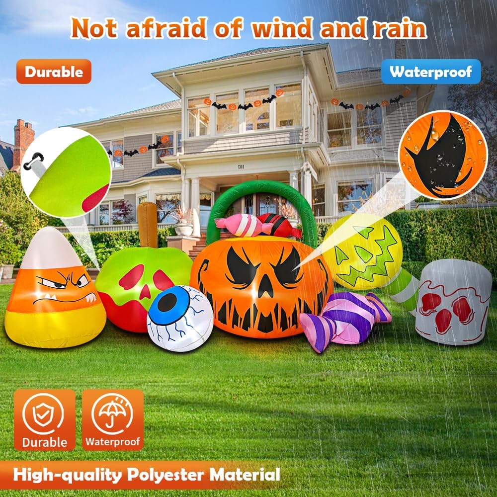 KOOY Halloween Inflatable Decorations – Pumpkin Ghost Combo – product detail