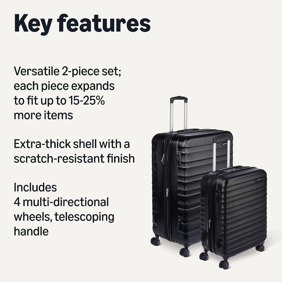 Amazon Basics Expandable Hardside Luggage, Multiple Sizes and Sets