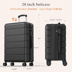 Sweetcrispy V2-2LG-28BK Hardside Suitcase – 28 Inch, Black – Black / 28 Inch – product detail