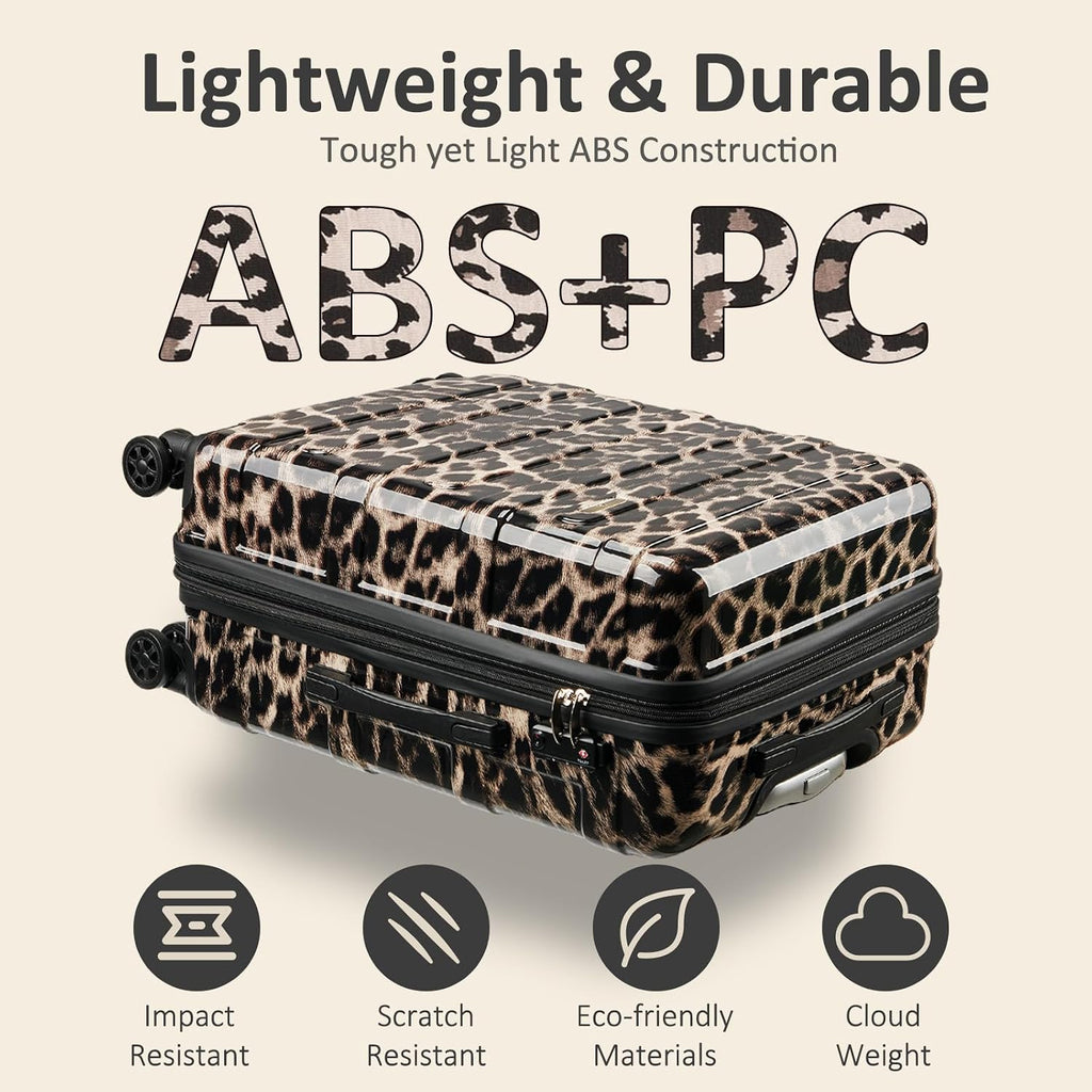 VIVIcity HW-BaoWen-20in Carry-On Suitcase – S (20 In Carry-on), Leopard Print – Leopard Print / S (20 In Carry-on) – product detail