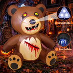 GOOSH 69729 5-Foot Halloween Teddy Bear Inflatable – Brown and Red – product detail