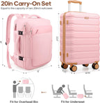 MIUSSE MAX 2452B Luggage Set – 3 piece set (20inch), Pink – Pink / 3 piece set (20inch) – product detail