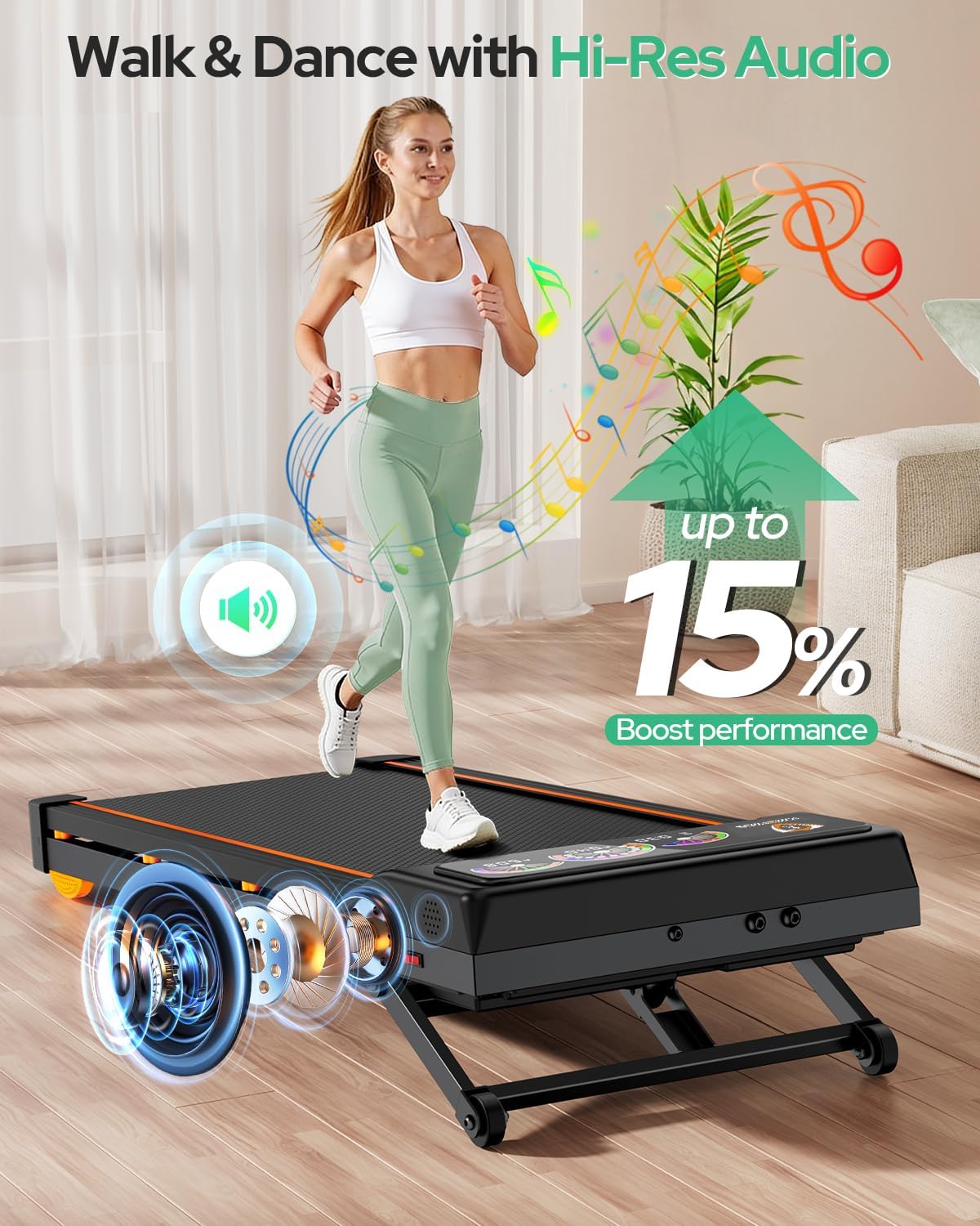 Rayspace D1 Under-Desk Walking Treadmill – Black – product detail